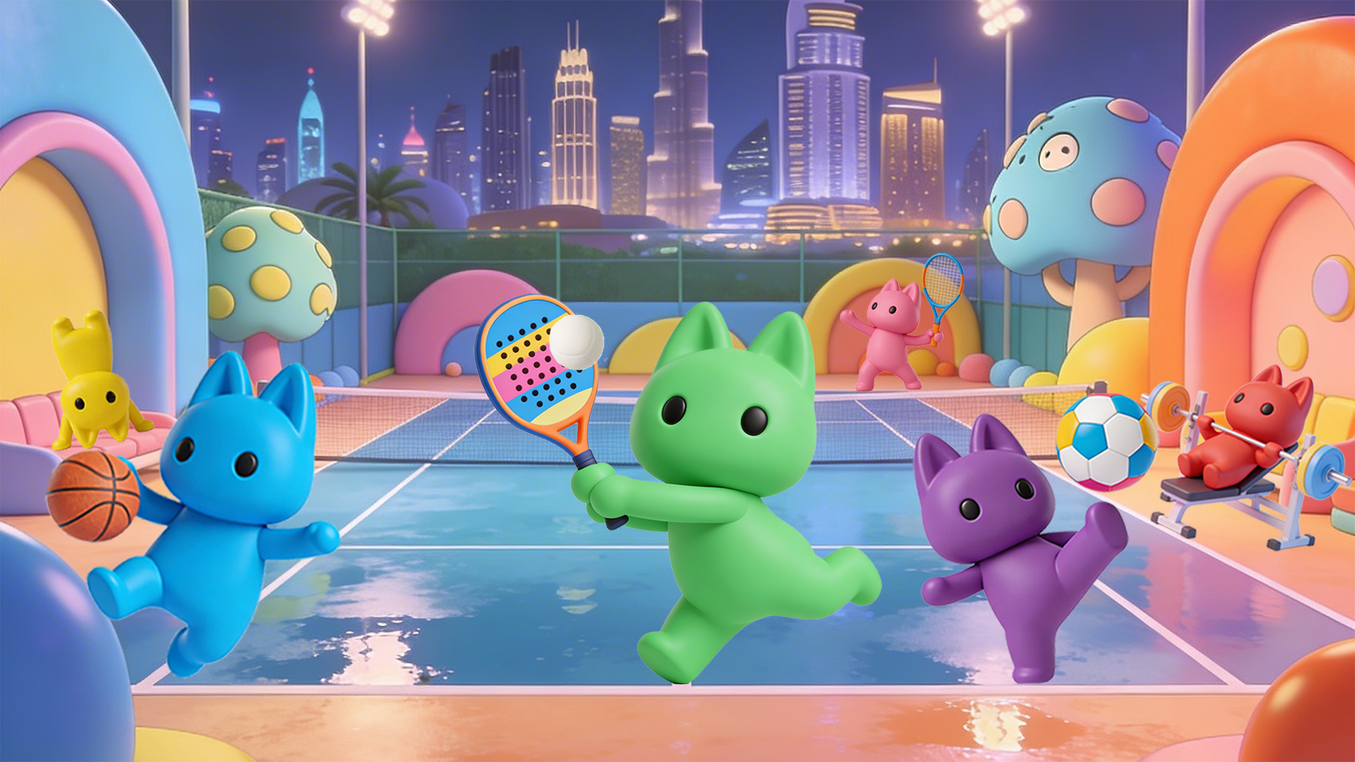 Athletes playing sports